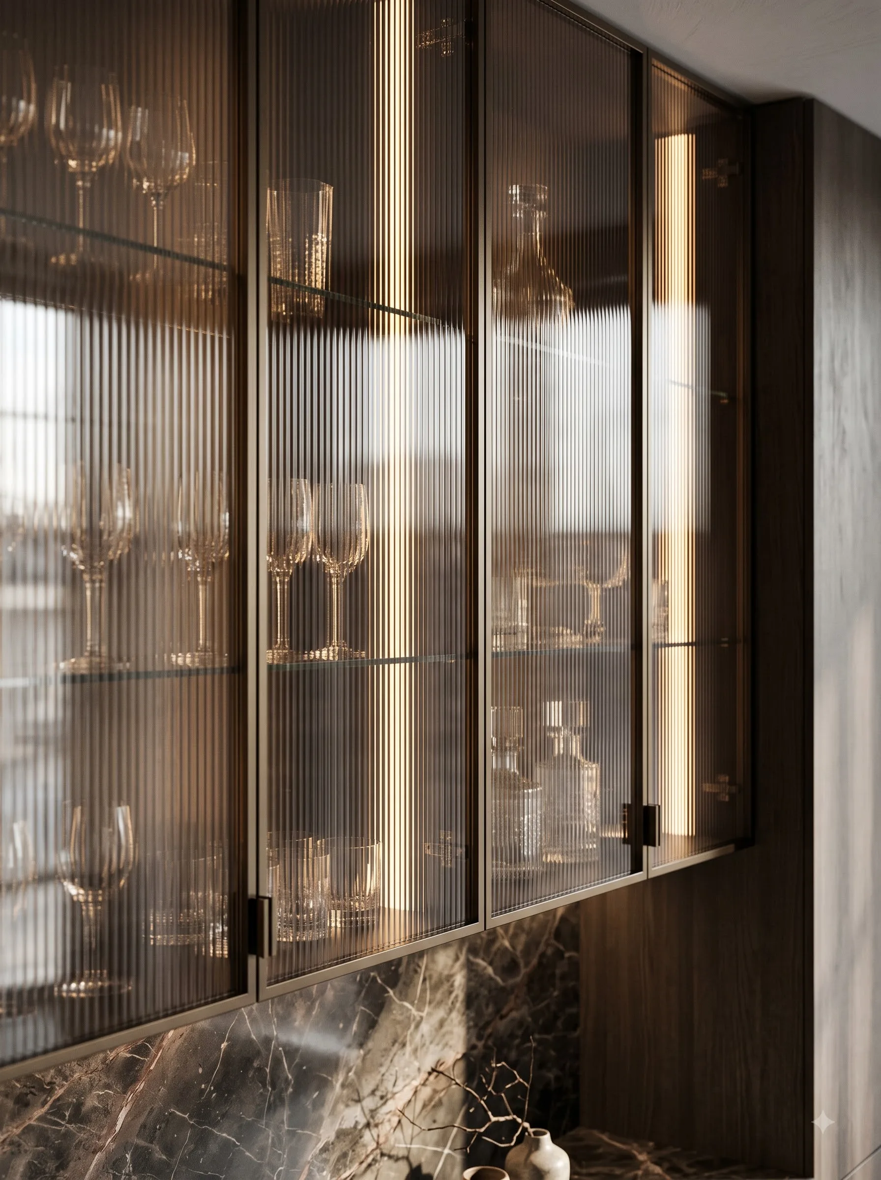 Fluted Glass Backlit Display Units