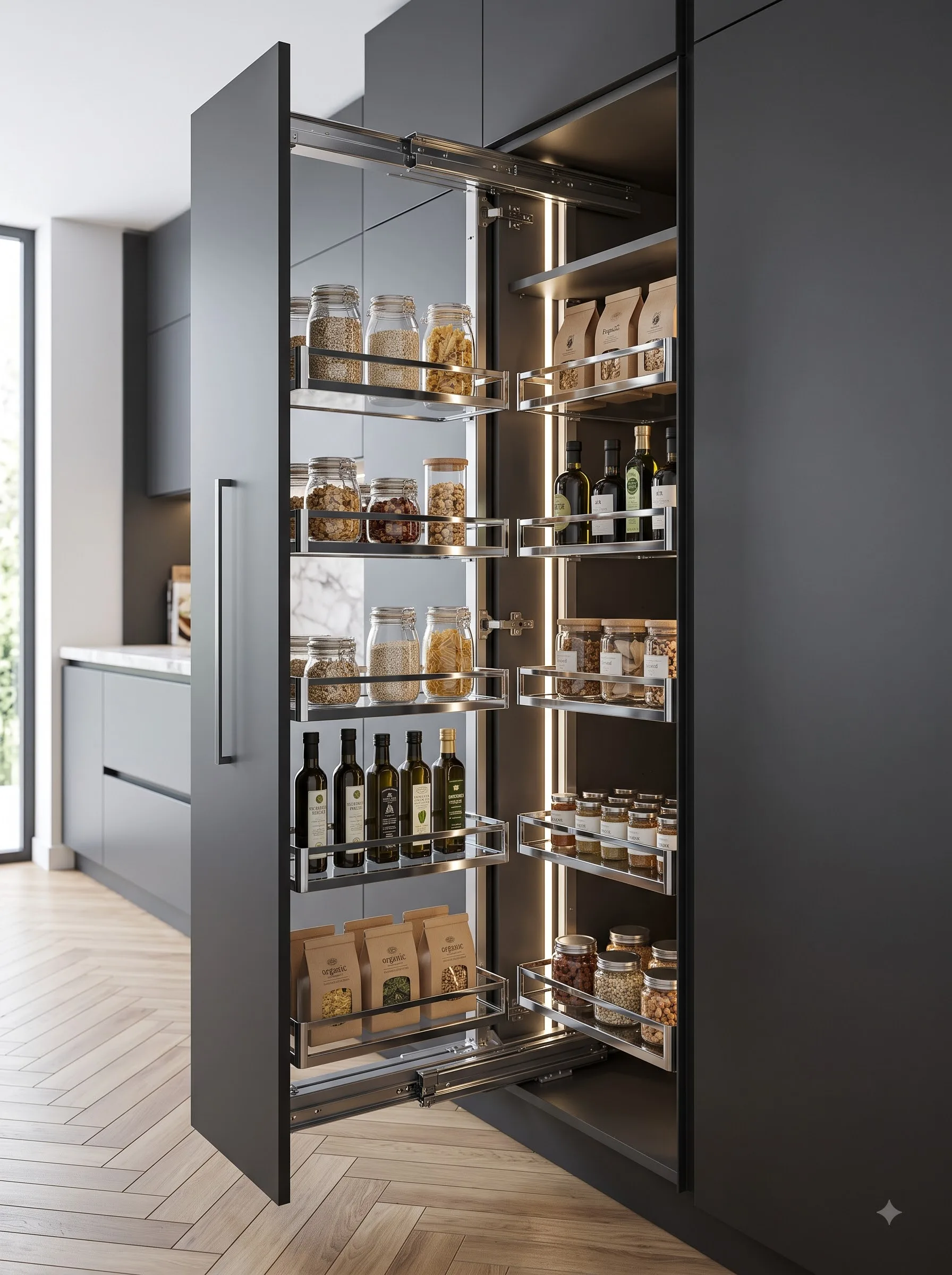 Full-Extension Pull-Out Pantry & Larder